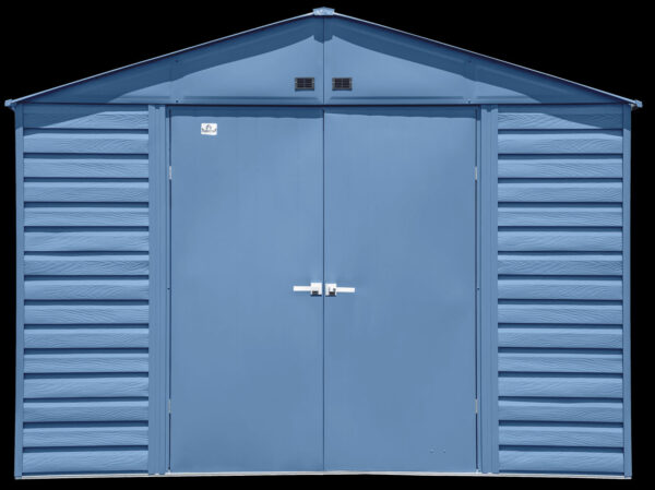 0c1239b0c20b4c80bd56f2c61e3a605d Arrow Select Steel Storage Shed, 10x14, Blue Grey