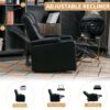 Power Home Theater Seating Set of 3, Brown Faux Leather Electric Recliner Chair with Powered Headrest, Dual Motors Movie Reclining Chairs with LED Lights,USB Port,Cup Holders, Hidden Arm Storage