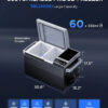 Car Refrigerator, 40 Qt(38L) Portable Refrigerator, Electric Cooler with Ice Maker, Dual Zone WIFI APP Control(-13℃~50℃), 12/24V DC/AC For Camping, Travel, Fishing, Outdoor, Truck