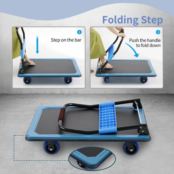 0c86f3a1a9a14caf9ea07c001018816a Lomive Platform Truck, 1100Lbs Hand Truck Push Cart Dolly