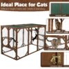 Coziwow Outdoor Cat House Enclosure Pet Cage Catio W/ Asphalt Roof, 3 Platforms, Gray