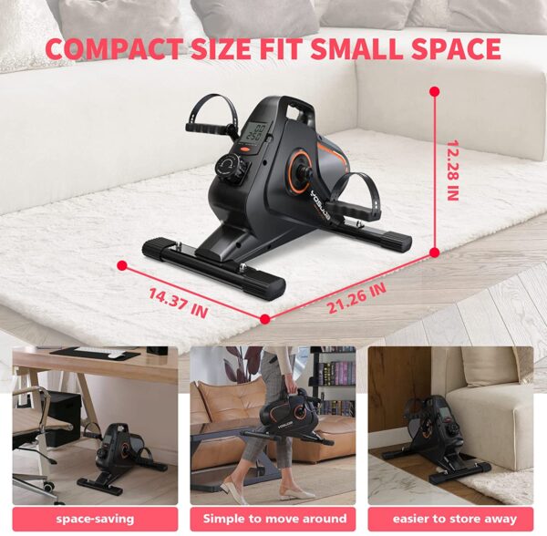 0cba4578ea214d3bbe912c4b093e1a9a Under Desk Bike Pedal Exerciser – Quiet, Adjustable Resistance, Compact & Portable for Arm/Leg Workouts
