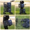 42 Double Pet Stroller for 2 Dogs & Cats,4 Wheels Dog Strollers Folding Travel Cat Stroller with Suspension System,Navy Blue