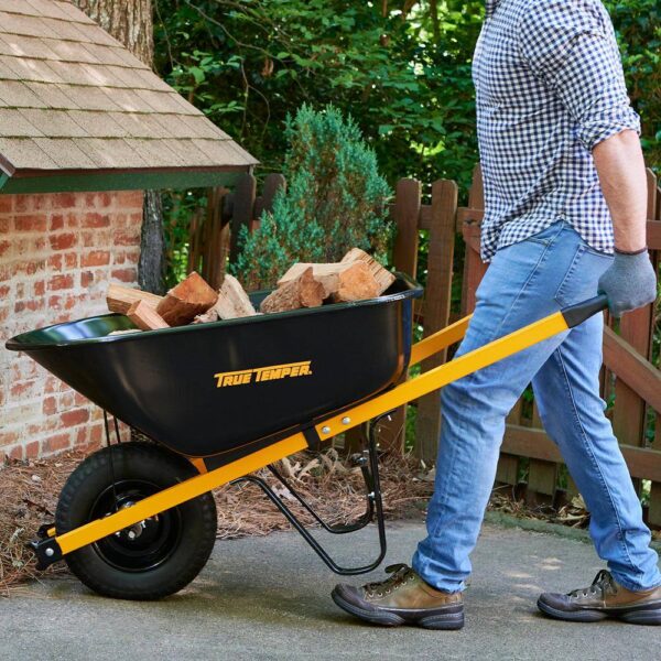 0cf888d1aaef44c2a6f3dde09cb0a879 True Temper R6STFFEC 6 cu. ft. Barrow in a Box Steel Wheelbarrow with Never Flat Tire and Steel Handles