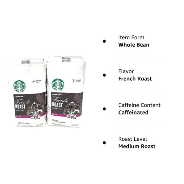 0d613e4b56e541ffb637ff9d82c4a6a2 Starbucks French Roast Whole Bean Coffee, 80 Oz, Intense & Smoky Flavor, 2 x 40 Oz Packs