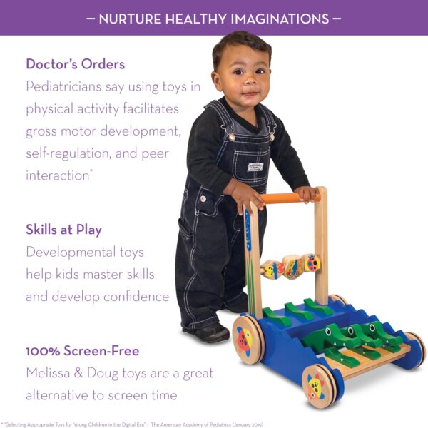 0d87eeaeaf7c4b25840c089d9418f7c9 Deluxe Chomp and Clack Alligator Wooden Push Toy and Activity Walker