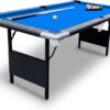 Hathaway Fairmont 6 Ft Portable Pool Table, Adults Folding Billiards Tables for Game Room with Easy Foldable Storage, Includes Full Set of Billiard Balls, Cues, Chalk & Brush