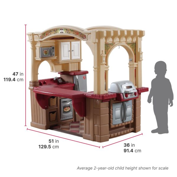 Step2 Grand Walk-in Kitchen Plastic Play Kitchen and Kid Grill, Brown