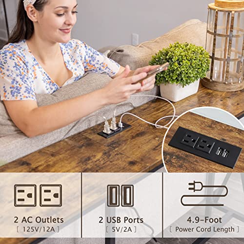 0e998b42655f40838047e4844a82d953 SUPERJARE 70 Inch Console Table with 2 Outlet and 2 USB Ports