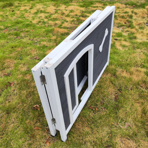 Outdoor Dog House, Large Wooden Waterproof Dog Cage, Windproof Warm Dog Kennel Easy to Assemble