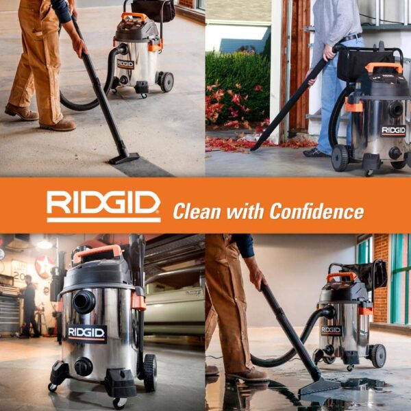 0f14d228069348509dd1a91226486035 16 Gallon 6.5 Peak HP Stainless Steel Wet/Dry Shop Vacuum with Fine Dust Filter, Locking Hose and Accessories WD1956