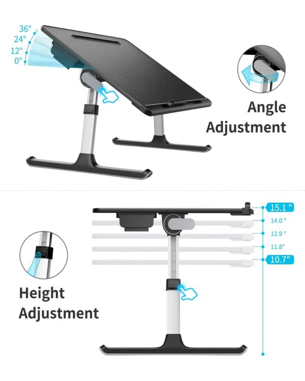 0fa384dbdc7c48eab0e4db6256f574af SAIJI X-Large Adjustable Laptop Table with Storage Drawer