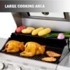 Mesa 4-Burner Propane Gas Grill in Stainless Steel with Clear View Lid, Side Burner, and LED Controls by Monument Grills