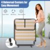 Costway Portable Folding Bed with Memory Foam Mattress Rollaway Cot Beige Made in Italy