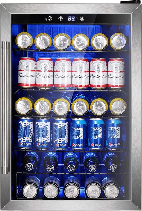 100b568940ee4575a879cfff3e6db43c Mini Fridge 130 Can Beverage Refrigerator Cooler, 3.2 Cu.Ft Drink Fridge for Soda Wine Beer, Adjustable Temperature Control for Home Office, Black