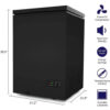 Chest Freezer – 3.5 Cu Ft with 2 Removable Baskets – Reach In Freezer Chest – Quiet Compact Freezer – 7 Temperature Settings – Black