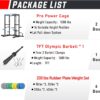 Sportsroyals Power Cage,1600lbs Multi-Function Power Rack with Adjustable Cable Crossover System and More Training Attachment, Weight Cage for Home Gym
