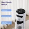 LEVOIT Tower Fan for Bedroom, Standing Fan that Blows Cold Air for Home, 28dB Quiet for Sleep, Remote, 90° Oscillation, 12H Timer, 25ft/s Velocity, 5 Speeds, 4 Modes, Bladeless 36 inch, White