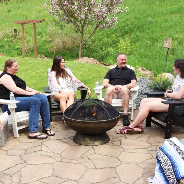 Sunnydaze 30" Royal Outdoor Steel Fire Pit with Spark Screen and Poker
