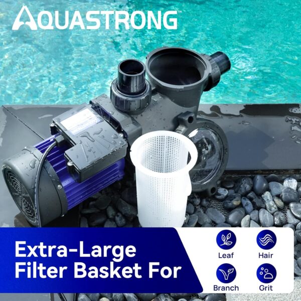 1088f9e9e055415ebdd3996c57189681 AQUASTRONG In/Above Ground Pool Pump, High Flow (with Timer, 2HP, 8917 GPH, 220V)