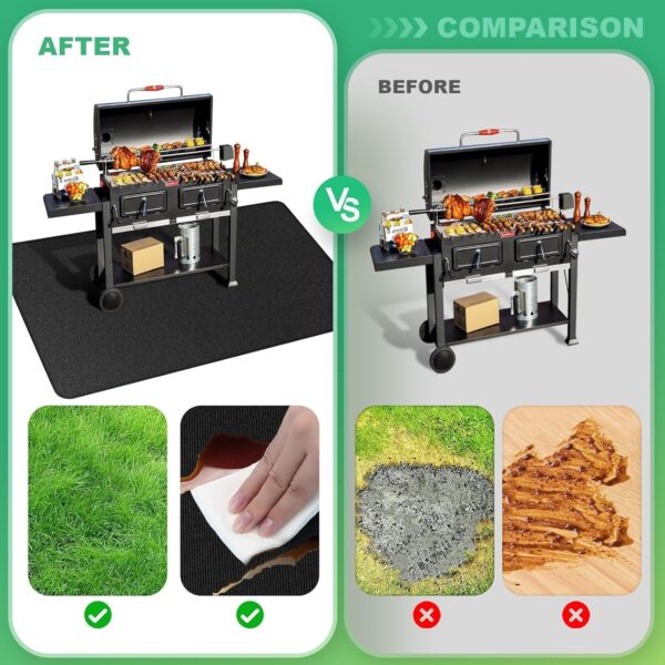 90x52 Inch Under Grill Mat for Outdoor Grill, Fireproof & Waterproof