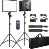 D50 LED Video Light Panel Lights 15.4", 2 Packs 45W 3000K-8000K Bi-Color Dimmable Photography Lighting, CRI 96+ Videography Lighting for Video Shooting/Gaming/Live Stream/Studio/Film