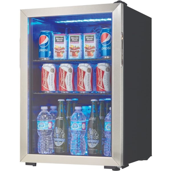 Danby - 95-Can Beverage Cooler - Stainless Steel