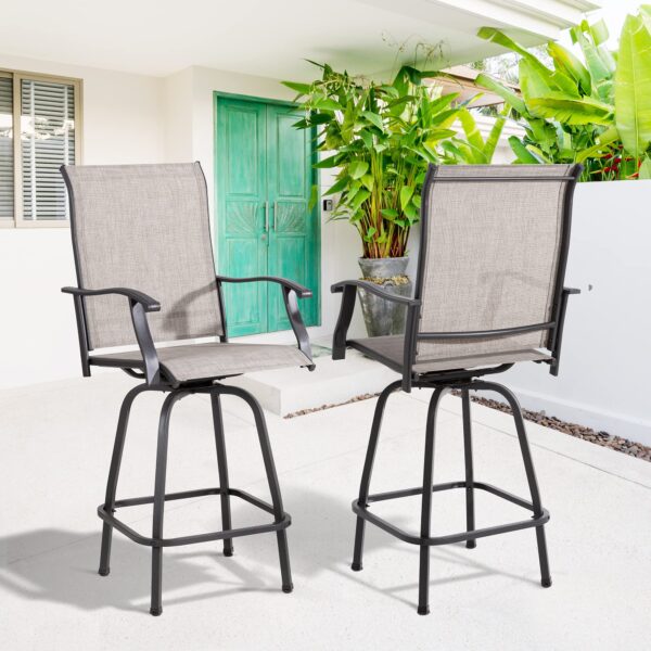 10ca9582bbdb46efaf50683709968701 Vongrasig 2 Piece Patio Swivel Bar Chairs