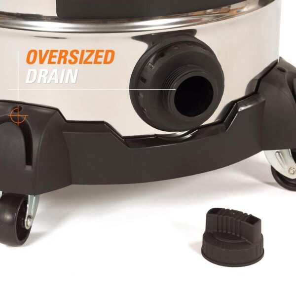 110705d566514058992d3b69524266b9 10 Gallon 6.0 Peak HP Stainless Steel Wet/Dry Shop Vacuum with Filter, Locking Hose and Accessories WD1060