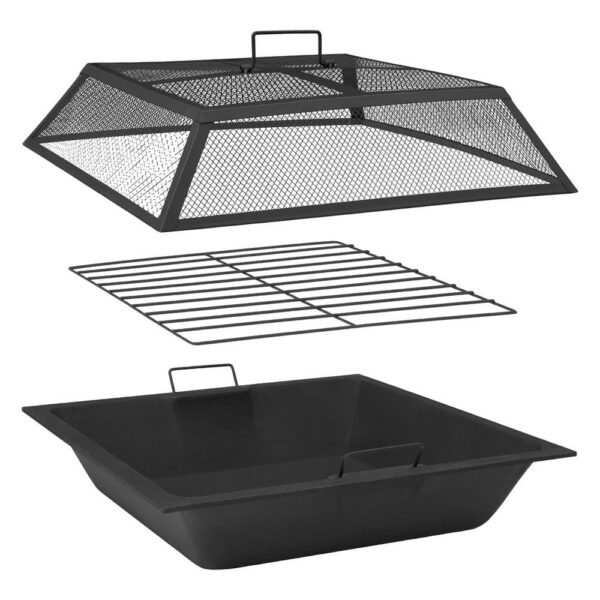 111674177622496689d9f64bac11cb2f Hampton Bay 24′′ Steel Fire Pit Insert Set with Mesh Cover, 3-Piece Replacement Kit