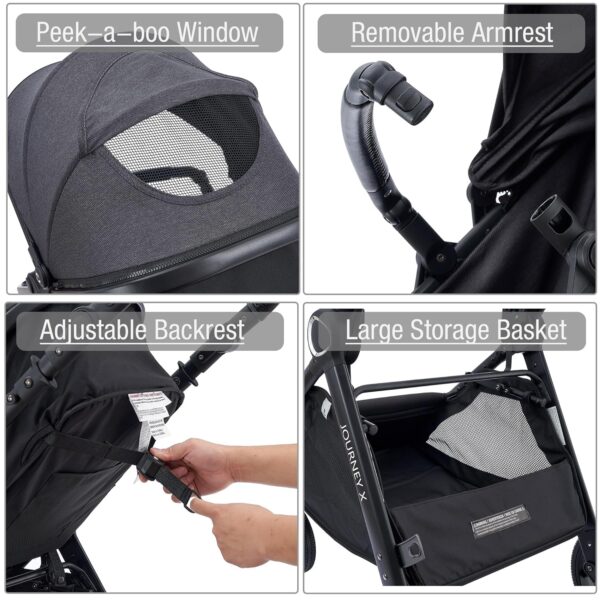 115f5fef72834c32a50290b610e7ed58 2 in 1 Baby Stroller, Convertible Bassinet Pushchair for Infants and Newborns 0-36 Months