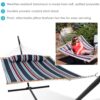 Sunnydaze 2-Person Freestanding Quilted Fabric Hammock with 15' Stand - Nautical Stripe