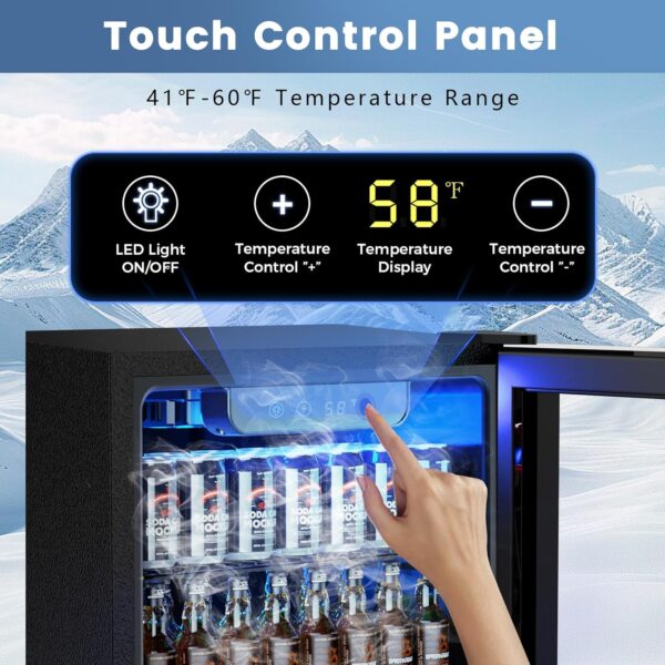 11829f21bd1f4b46ab6a820a9f4267b8 Mini Fridge 130 Can Beverage Refrigerator Cooler, 3.2 Cu.Ft Drink Fridge for Soda Wine Beer, Adjustable Temperature Control for Home Office, Black