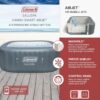 4 to 6 Person Inflatable Hot Tub Square Portable Outdoor Spa with 114 Soothing AirJets and Insulated Cover, Gray-Coleman