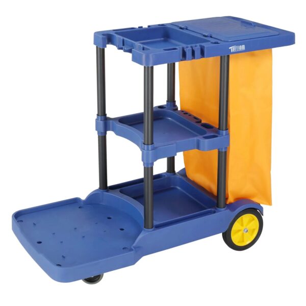 125861d3e7294c7598dc76112c6c3b07 TUFFIOM Commercial Traditional Cleaning Janitorial 3-Shelf Cart