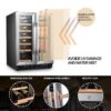 Lanbo - Freestanding/Built-In 23.4'' width 18 Bottle 56 Can Dual Zone Combo Wine and Beverage Cooler - Black