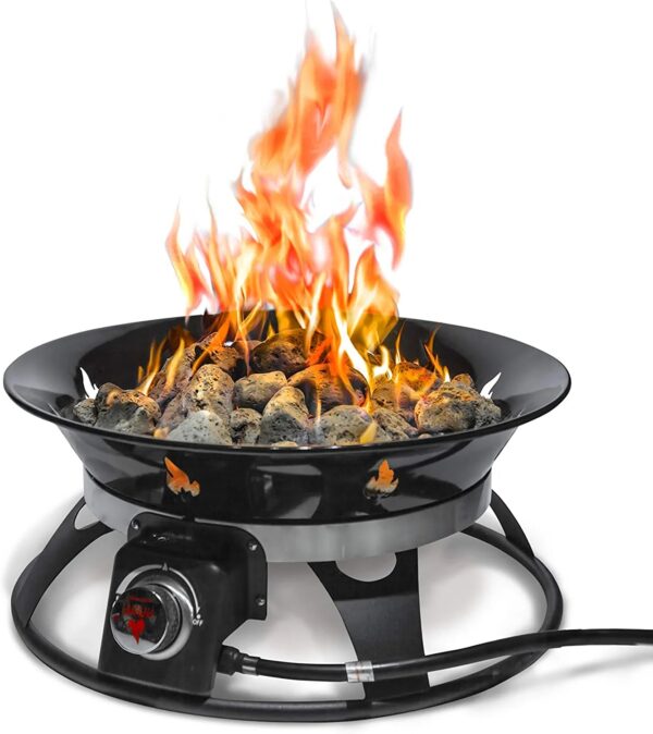 12d2d7b39193402684db85e0f7282c35 Portable Propane Fire Pit, 21-inch, 58,000 BTU with Fire Pit Cover & Carry Kit, Smokeless Gas Firebowl