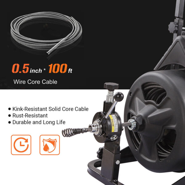 13007e3694614f4e9123772f49c7c694 XtremepowerUS 45078 45078 Drain Snake Commercial w/Attachments 100' Electric Sewer