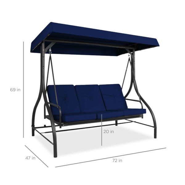 138112f31f9143c7ac4512aa1d8ccbd5 3-Seat Outdoor Large Converting Canopy Swing Glider