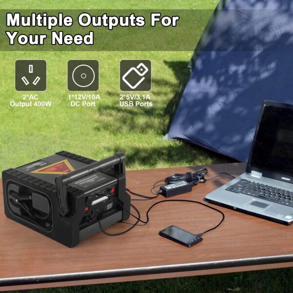139789628e3944c2be4d52e2edd77001 ZD-529 Solar Portable Power Station 2000 Amps Jump Starter, 260 PSI Air Compressor, 12V Car Battery Charger with 400W Inverter Dual AC/DC/USB Output, Emergency Backup Power with Flashlights