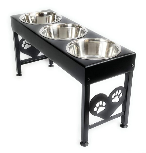 13b9638a170240678a77e6f42f243472 Pet Feeding Station Triple 3-Quart Metal Dog Bowl 16" Tall