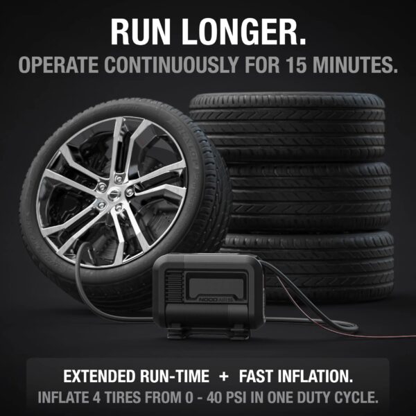 13ebe2d627c14f53940973146e6a075e UltraFast 15A Tire Inflator, 12V Portable Air Compressor Pump, Rated at 80 PSI, Inflates Tires from 0-40 PSI in 2.9 Minutes with a Digital Gauge, Smart Pressure and Auto-Shutoff