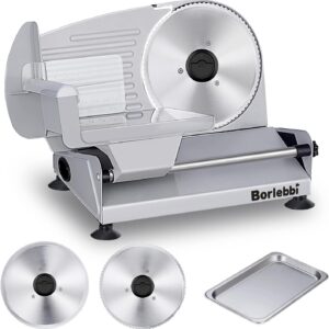 Meat Slicer, 200W Electric Food Slicer with Two Removable 7.5"Stainless Steel Blades