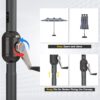 15ft Patio Umbrella with Solar Lights, Large Double Umbrella Outdoor, Rectangle 180''x106'' Umbrellas with 156 PCS LED Lights and Crank Handle for Backyard Deck Pool Shade in Black(1.9" Pole)