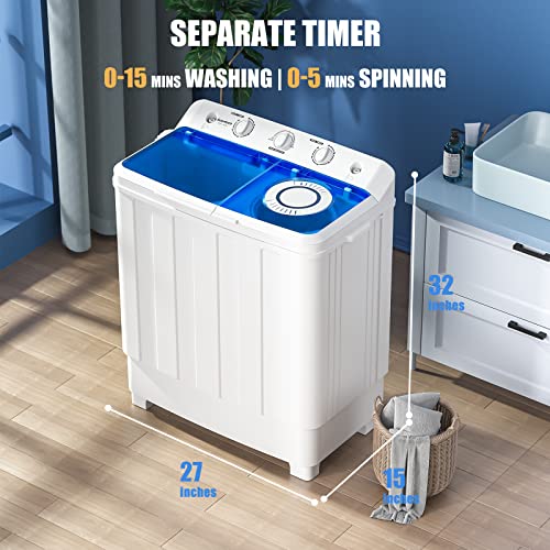 148c95c508f34ea3a7562987033dd25c Auertech Portable Washing Machine, 28lbs Twin Tub Washer Mini Compact Laundry Machine