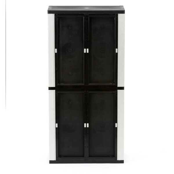14a7af6f36a84cd5a50f315573ec1243 HDX Gray Plastic Freestanding Garage Cabinet, 35′′W x 71′′H x 18′′D, with Adjustable Shelves and Lockable Doors