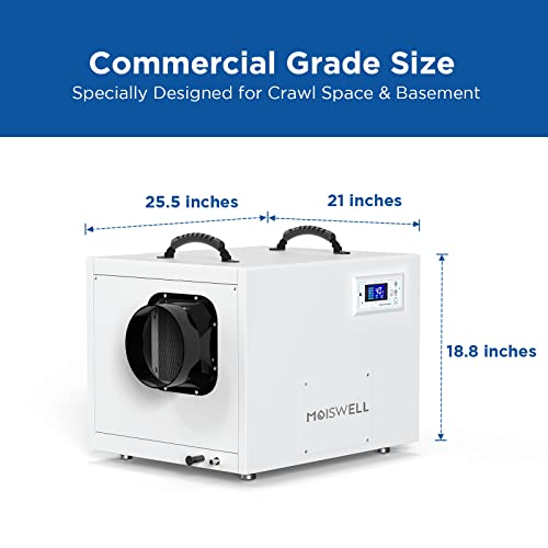 14c1f96083394fc3b02d48ba9af2d6b6 Moiswell 212 Pints Commercial Crawl Space Dehumidifier with Pump and Drain Hose
