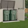 Suncast Plastic Storage Shed, Off-White and Gray, 44.25 in D x 52 in H x 70.5 in W