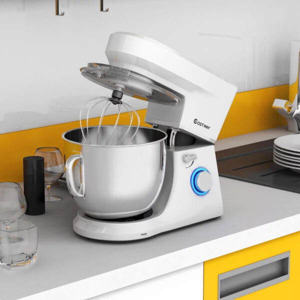15d9878635414198b13c7a29bde71955 Costway Tilt-Head Stand Mixer 7.5 Qt 6 Speed 660W with Dough Hook, Whisk & Beater White
