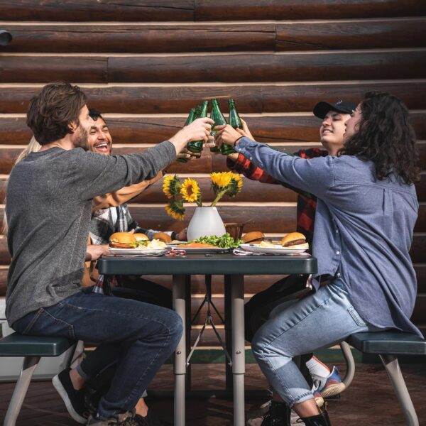 Lifetime 6 Foot Polyethylene Picnic Table, Hunter Green (22123)